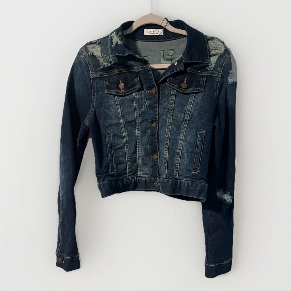 Blue Distressed Denim Jacket